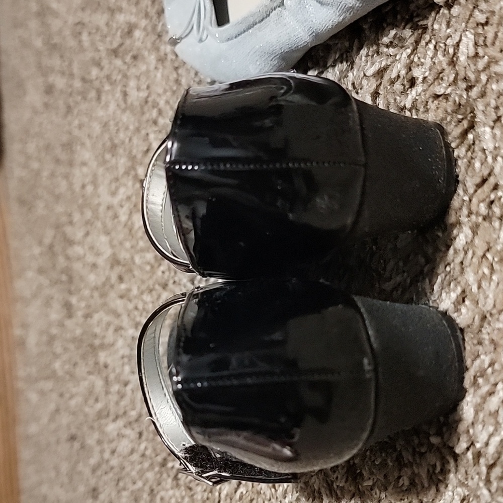 American Eagle Size 13 Black Gray Sparkles Heels Flats Dress Shoes - Picture 8 of 12